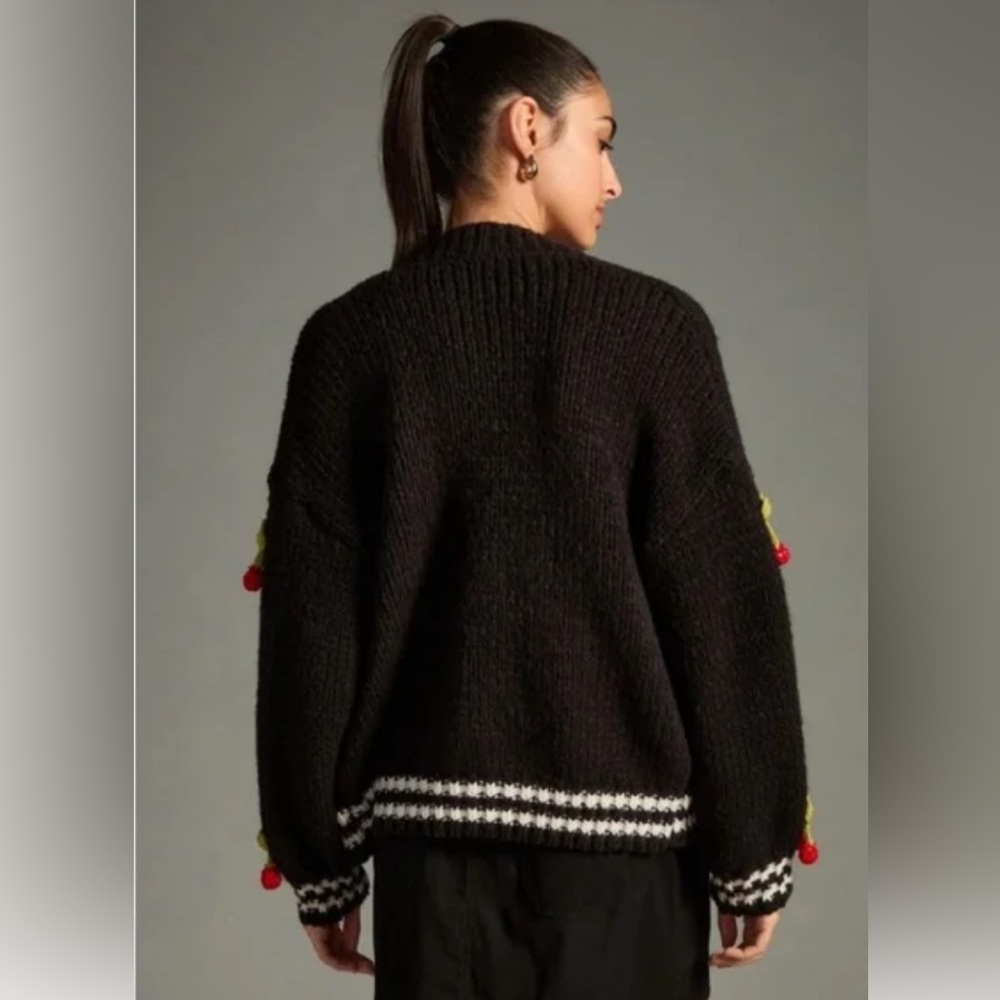 Anthropologie Maeve Black Varsity Cardigan Sweater with 3D Cherry
O/S NWOT - Picture 2 of 12